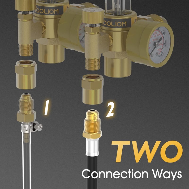 TOOLIOM CO2 Argon Flow Meter Gas Regulator Gauge with Gas Hose for MIG TIG Welding - Image 5